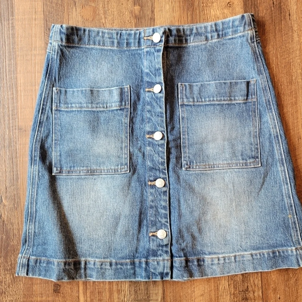 Lucky Brand Button Front Denim Skirt